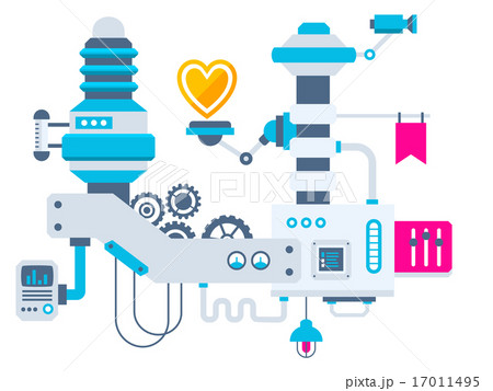 Vector industrial illustration of the mechanism Vector industrial illustration of the mechanism 17011495