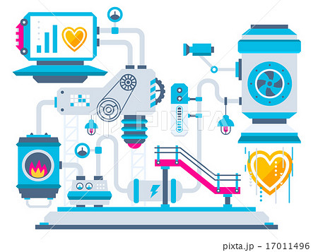 Vector industrial illustration of the mechanism Vector industrial illustration of the mechanism 17011496