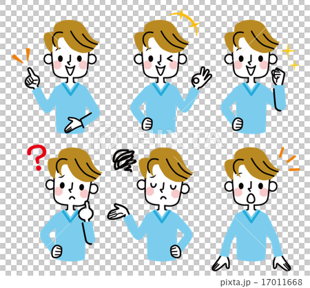 男性　表情 17011668