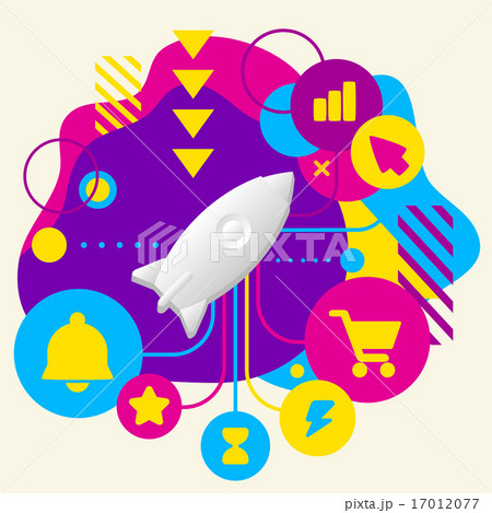 Rocket on abstract colorful spots 17012077