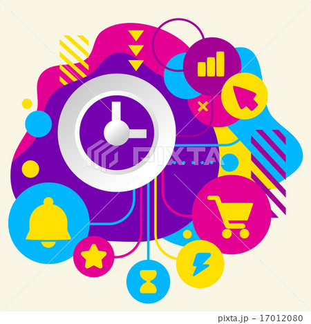 Clock on abstract colorful spots 17012080