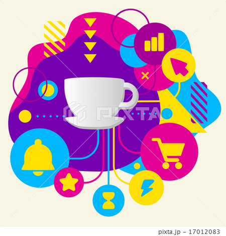 Cup on abstract colorful spots 17012083