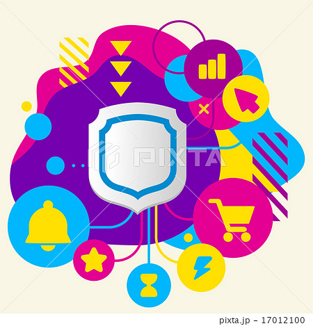 Shield on abstract colorful spots Shield on abstract colorful spots 17012100