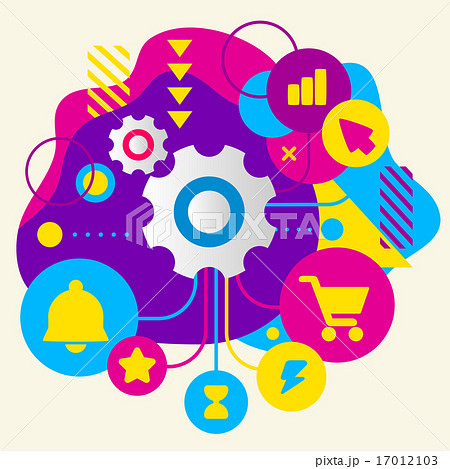 Cogwheel on abstract colorful spots 17012103