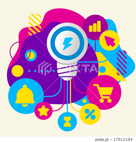 Light bulb on abstract colorful spots 17012104