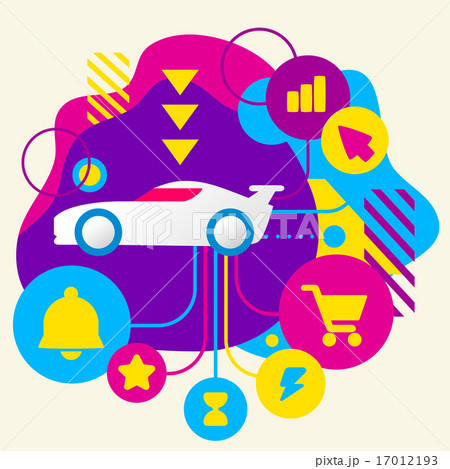 Sports car on abstract colorful spots 17012193