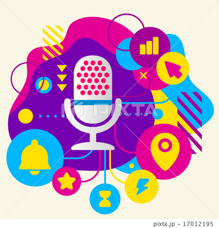Microphone on abstract colorful spots 17012195