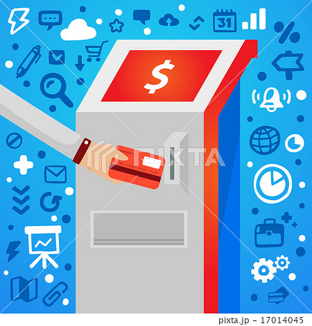 Bright vector male hand holds bank card Bright vector male hand holds bank card 17014045