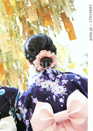浴衣の少女 15 仙台七夕祭り の写真素材