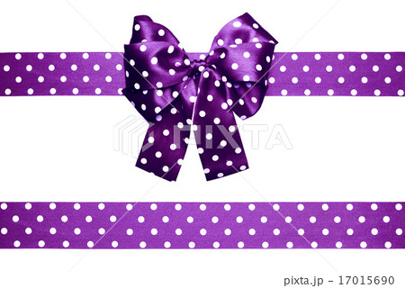 violet bow and ribbon with white polka dots violet bow and ribbon with white polka dots 17015690