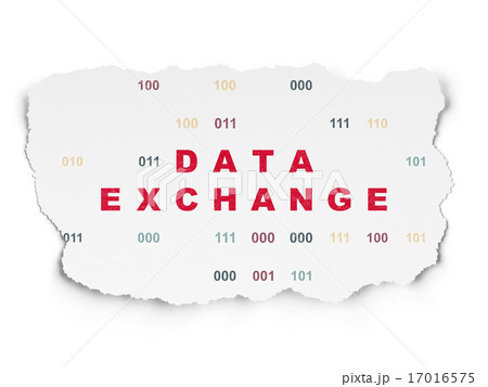 Information concept: Data Exchange on Torn Paper background 17016575