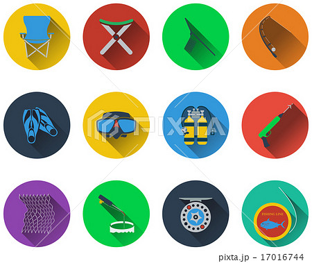 Set of fishing icons 17016744