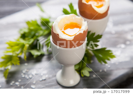 Boiled eggs on marble background Boiled eggs on marble background 17017099