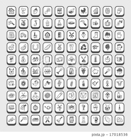 doodle farming icons 17018536