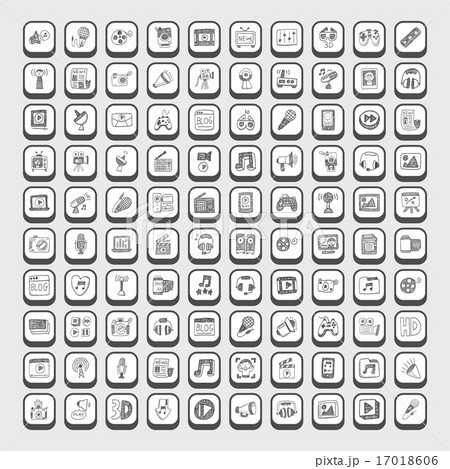doodle media icons 17018606
