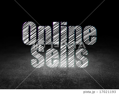 Marketing concept: Online Sells in grunge dark room 17021193