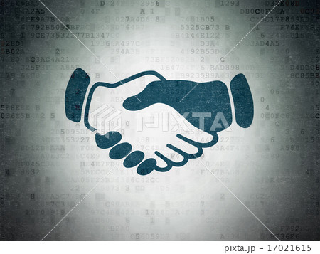Politics concept: Handshake on Digital Paper background 17021615