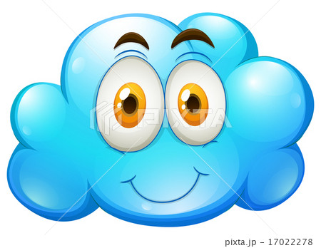 Blue cloud with happy face Blue cloud with happy face 17022278