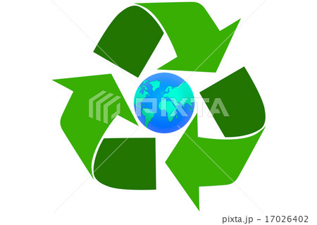 recycle green arrow earth on white 17026402