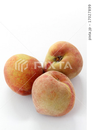 Ripe peaches fruit isolated on white background 17027899