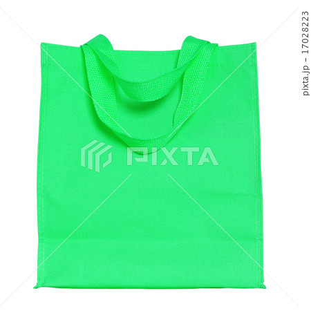 green canvas shopping bag isolated on white 17028223