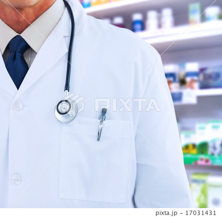Composite image of doctor wearing lab coat Composite image of doctor wearing lab coat 17031431
