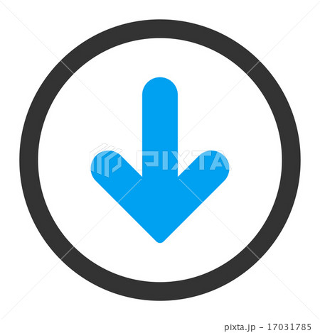Arrow Down flat blue and gray colors rounded...のイラスト素材 [17031785] - PIXTA