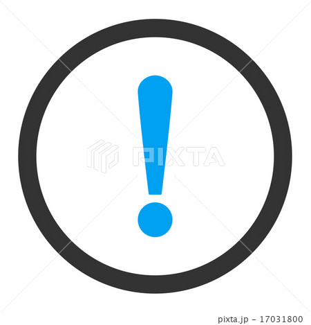 Exclamation Sign flat blue and gray colors rounded raster icon 17031800