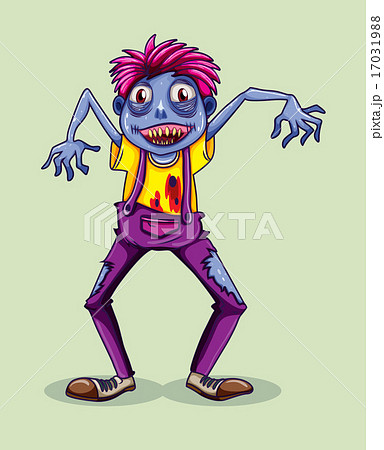 Zombie with blood and sharp teeth 17031988