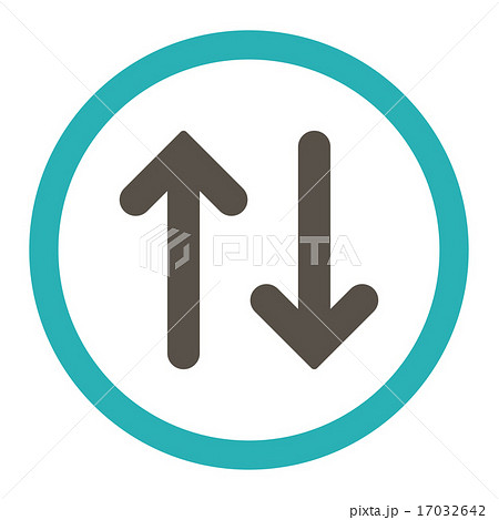 Flip flat grey and cyan colors rounded raster icon 17032642