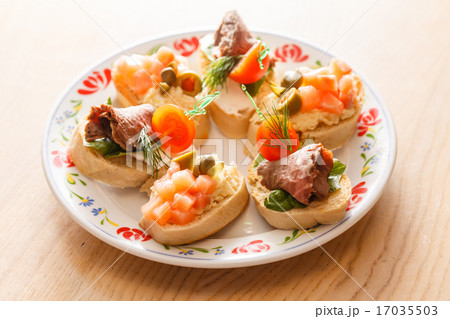 canape on the plate 17035503