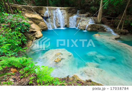 Deep forest Waterfall in Kanchanaburi, Thailand Deep forest Waterfall in Kanchanaburi, Thailand 17038784
