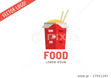 Chinese noodles fast food logo icon template.  17041287
