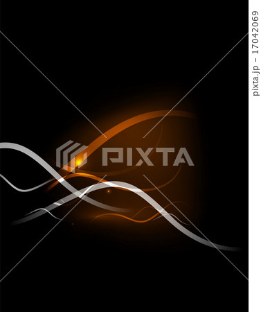 Orange dynamic wave in dark spaceのイラスト素材 [17042069] - PIXTA