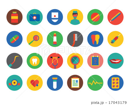 Medical vector icons set. Health, medical and doctors symbol. Stock design element. 17043179