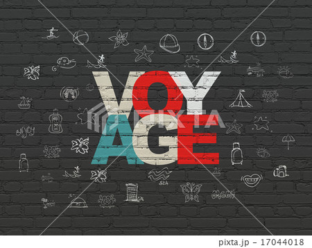 Vacation concept: Voyage on wall background 17044018