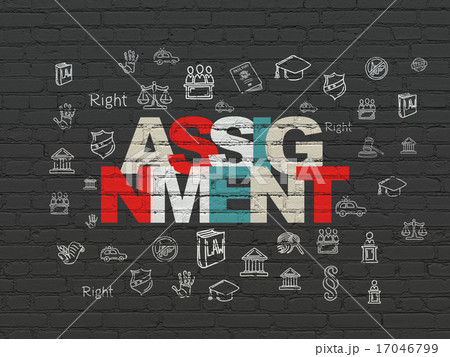 Law concept: Assignment on wall background 17046799