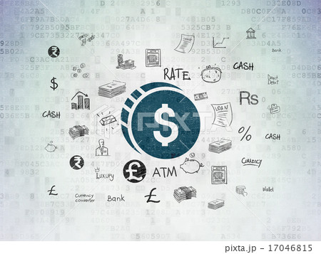 Banking concept: Dollar Coin on Digital Paper background Banking concept: Dollar Coin on Digital Paper background 17046815