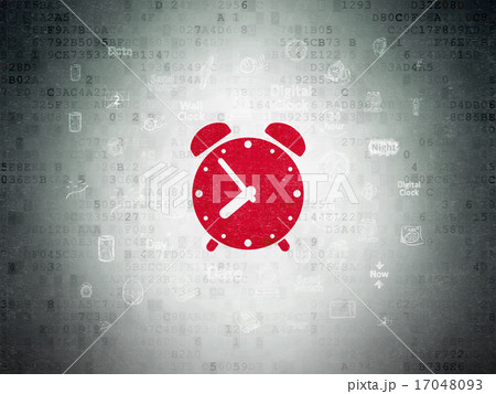 Timeline concept: Alarm Clock on Digital Paper background Timeline concept: Alarm Clock on Digital Paper background 17048093