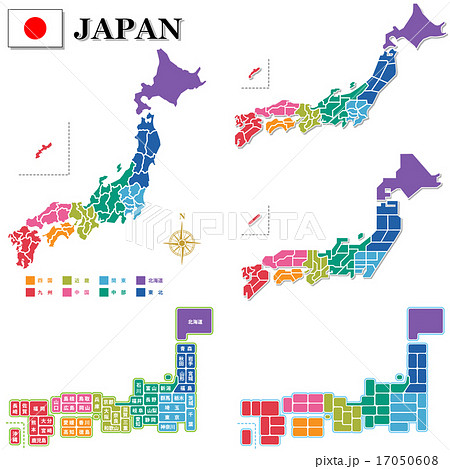 日本地図のイラスト素材 17050608 Pixta