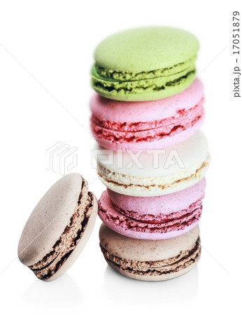 Colorful macaroon stack isolated   17051879