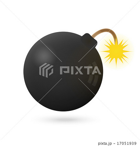 Bomb icon on a white with fire Bomb icon on a white with fire 17051939
