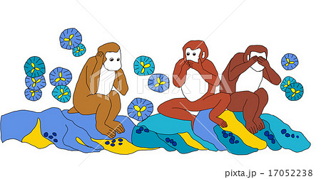 動物画像のすべて 最高の手書き 日光 三猿 イラスト