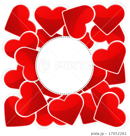 Pattern with white paper and red hearts Pattern with white paper and red hearts 17052261