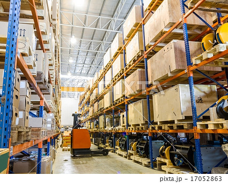 Modern warehouse with forklifts 17052863