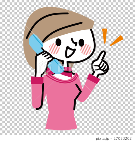 電話する女性のイラスト素材