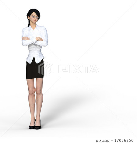 ポーズするビジネスウーマン perming3DCGイラスト素材 ポーズするビジネスウーマン perming3DCGイラスト素材 17056256