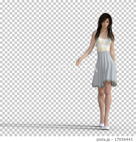 夏裝女性perming3DCG插圖素材 17056443