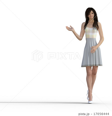 サマードレスの女性 Perming3dcgイラスト素材のイラスト素材