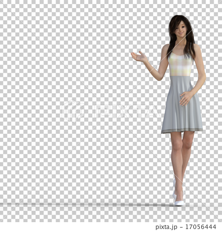 サマードレスの女性 Perming3dcgイラスト素材のイラスト素材